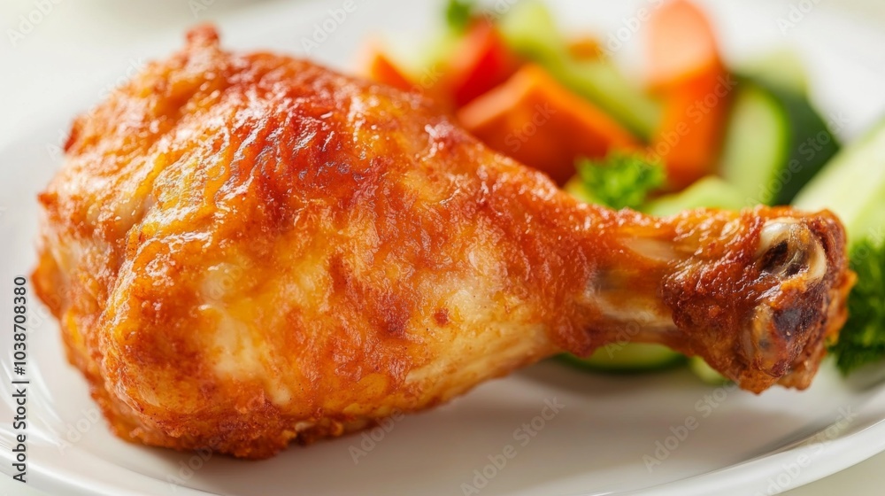 Crispy Chicken Drumstick with Fresh Vegetables Crispy Chicken Drumstick with Fresh Vegetables