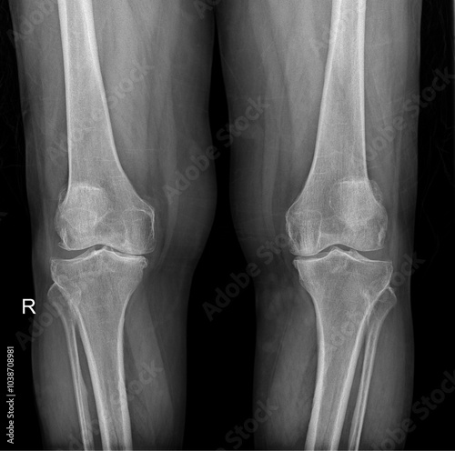 Knee Joint AP View X-ray for Diagnostic Analysis photo