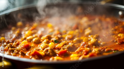 Delicious Simmering Meat Sauce in a Pan