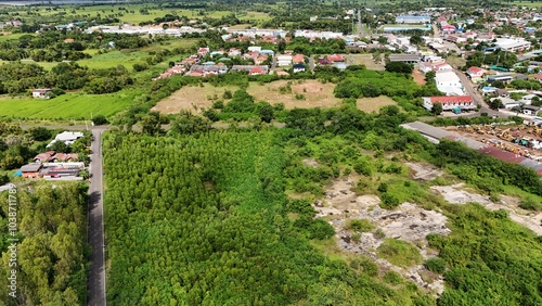 The aerial view of the city was breathtaking. Prakhon Chai is a district (amphoe) in the southern part of Buriram province. photo