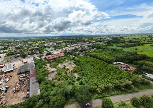 The aerial view of the city was breathtaking. Prakhon Chai is a district (amphoe) in the southern part of Buriram province. photo