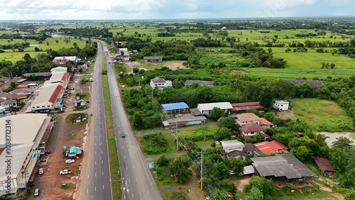 The aerial view of the city was breathtaking. Prakhon Chai is a district (amphoe) in the southern part of Buriram province.	 photo