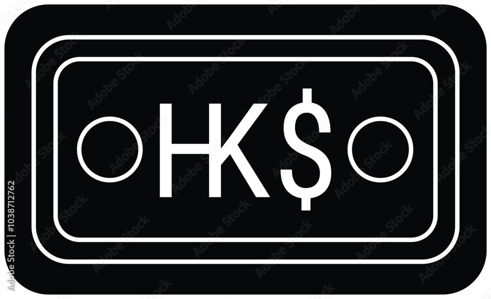 Black hong kong note icon currency finance illustration Black hong kong note icon currency finance illustration