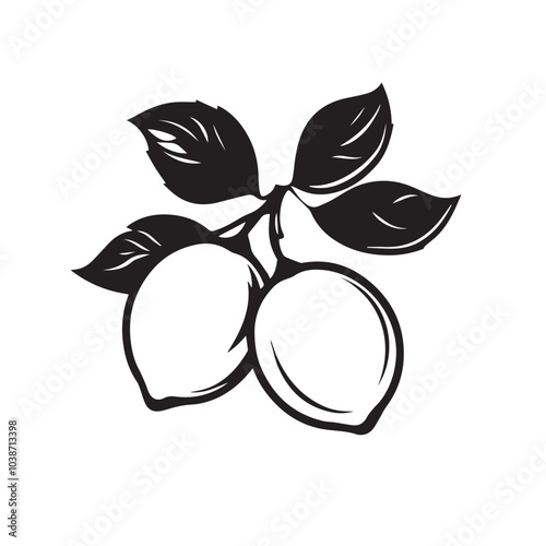 Lemons In cartoon, hand-drawn flat style. image for social media, websites and UI. Isolated 2D vector design in logo, icon, sketch style, simple line vector, single color. AI Generative Art.