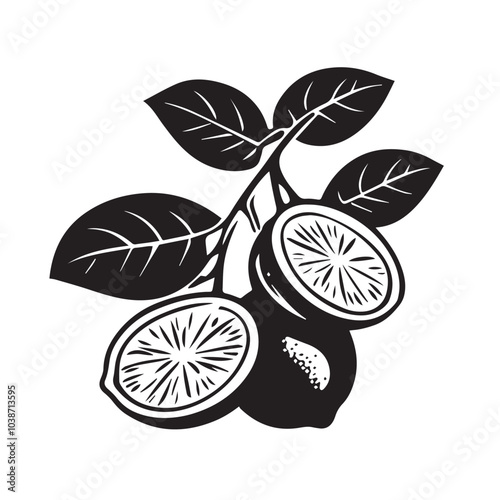 Lemons In cartoon, hand-drawn flat style. image for social media, websites and UI. Isolated 2D vector design in logo, icon, sketch style, simple line vector, single color. AI Generative Art.