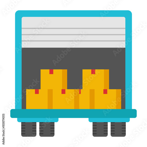 Flat design icon of warehouse

