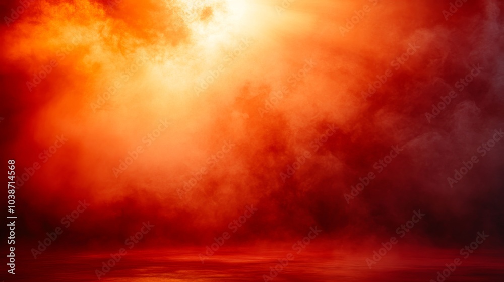 Fototapeta premium Red and Orange Smoke Background with Bright Light, Red Smoke, Orange Smoke