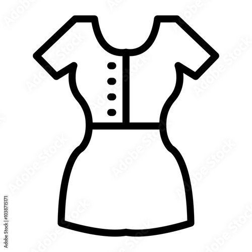 Blouse Vector Line Icon Design