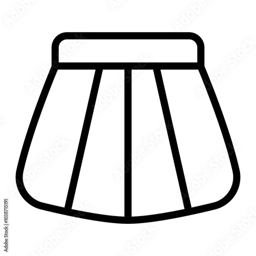 Skirt Vector Line Icon Design
