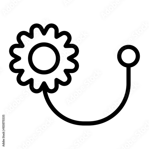 Brooch Vector Line Icon Design