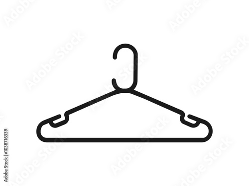 Сlothes hanger silhouettes. Hanger icons. Coat Hanger symbols. Clothes hanger icon. Set of clothes hanger vector icons. Vector illustration. vector illustration on white background.