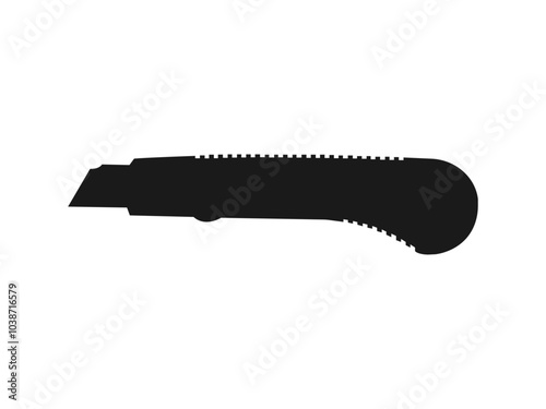 Stationery knife. Tool for cutting paper and plasterboard. Work knives. Carton cutter knife. retractable blade or knife. Paper or cardboard cutter. vector illustration on white background