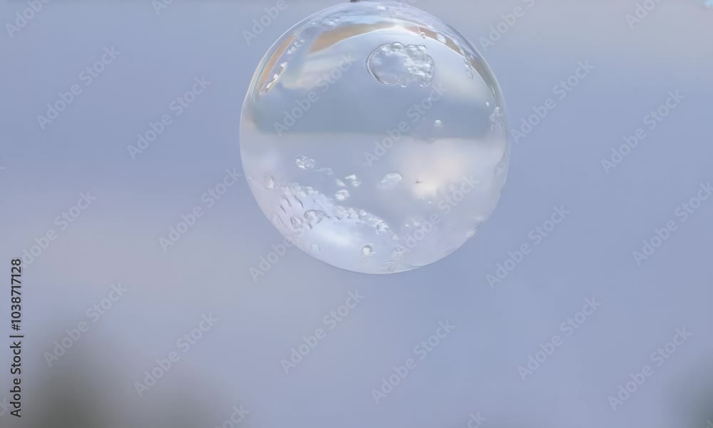 transparent white bubble folating animation 