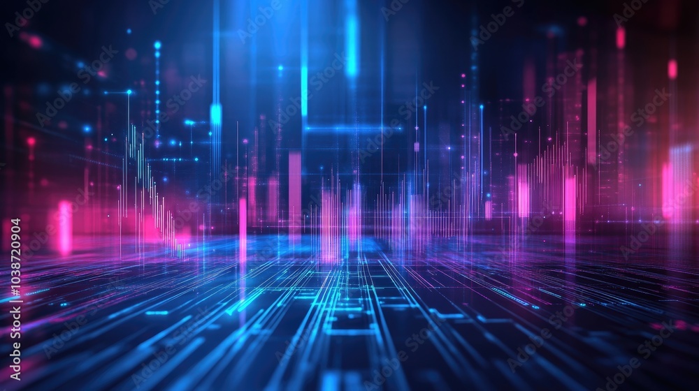 Futuristic Abstract Digital Waveform Background