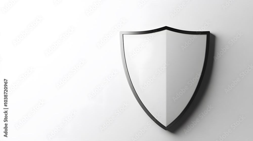 Cyber security safety shield in minimalistic style. 3d vector illustration. white background
Cyber security safety shield in minimalistic style. 3d vector illustration. white background
