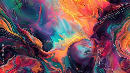 Vibrant abstract fluid patt...