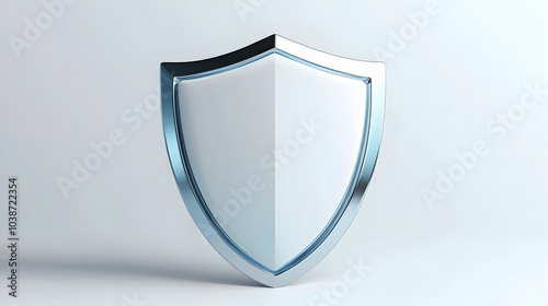 
Cyber security safety shield in minimalistic style. 3d vector illustration. white background photo