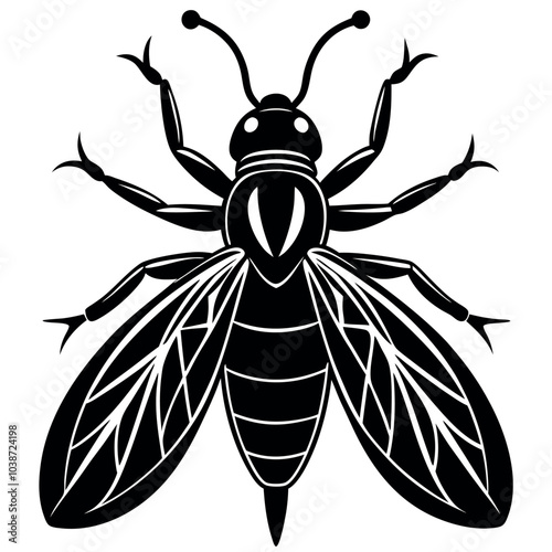 Insect silhouette image vector illustration.
