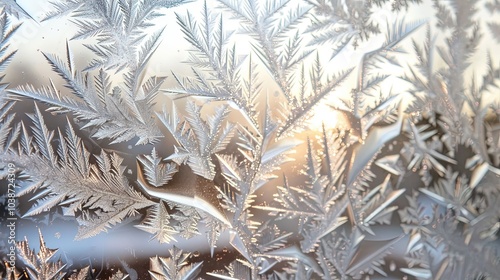 Intricate frost crystals on...