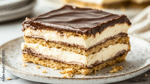 No-Bake Chocolate Eclair Cake with Graham Crackers and Vanilla Pudding