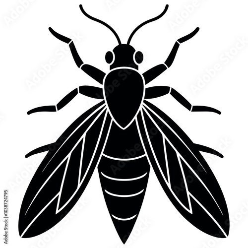 Insect silhouette image vector illustration.

