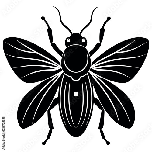 Insect silhouette image vector illustration.
