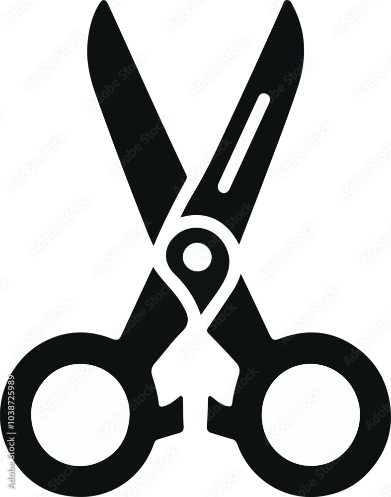 Scissor icon. Black scissor icon isolated on white background. Scissor symbol. Vector illustration Scissor icon. Black scissor icon isolated on white background. Scissor symbol. Vector illustration