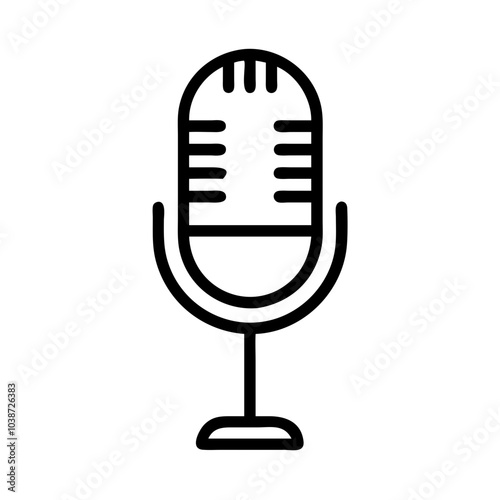 Microphone icon in modern style in black outline and modern design