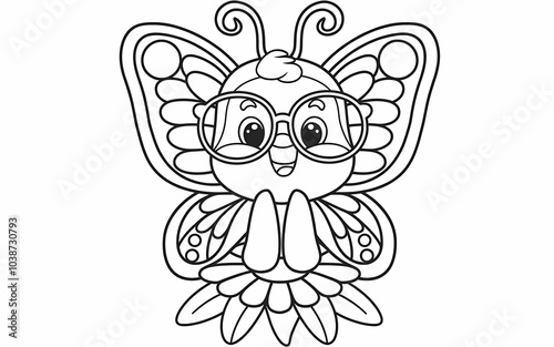 DragonFly coloring page design illustration black and white design  white background  