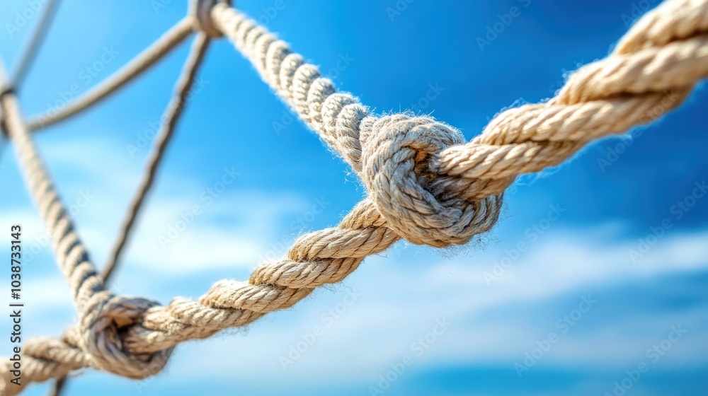 Rope Knot Against Blue Sky Rope Knot Against Blue Sky