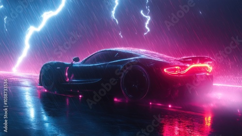 car background concept with beautiful lightning  photo