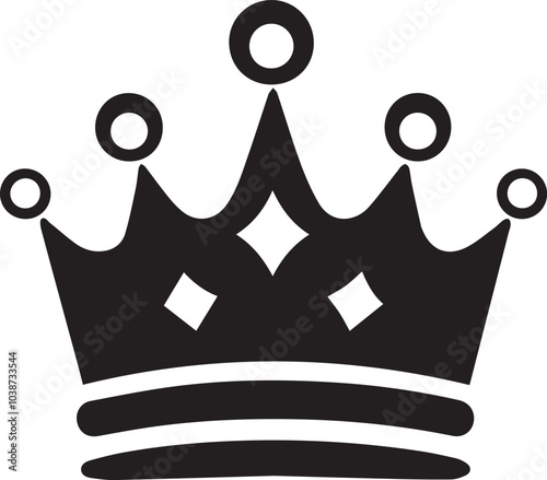 Minimalist crown silhouette, Crown silhouette logo, Crown vector Icon.