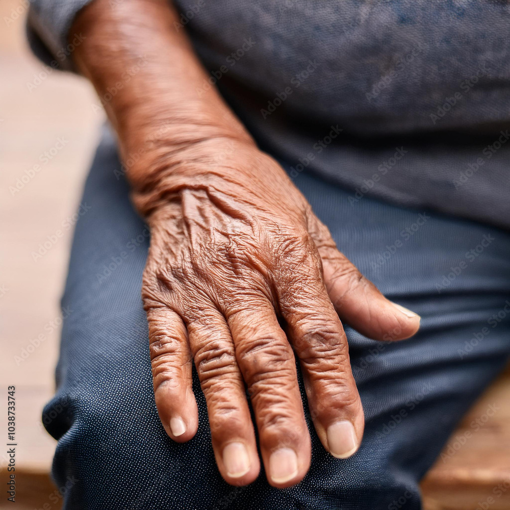 Fototapeta premium Mano di una donna anziana con artrite