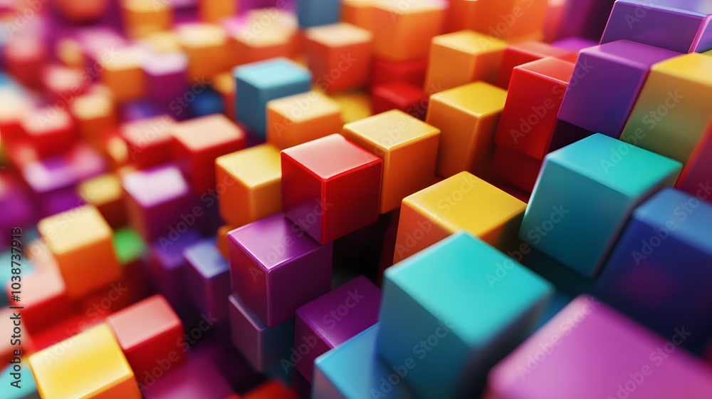 Abstract Colorful Cubes Background Abstract Colorful Cubes Background
