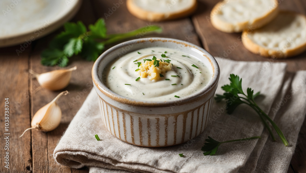 Mayonnaise sauce with garlic Mayonnaise sauce with garlic