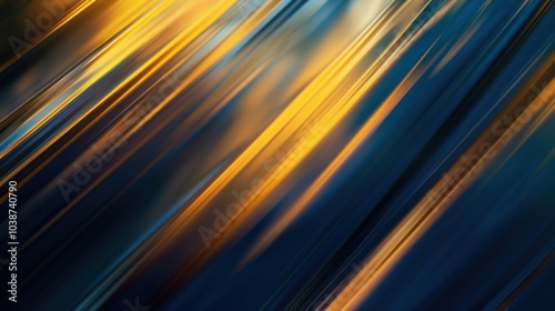 Abstract Golden and Blue Diagonal Lines