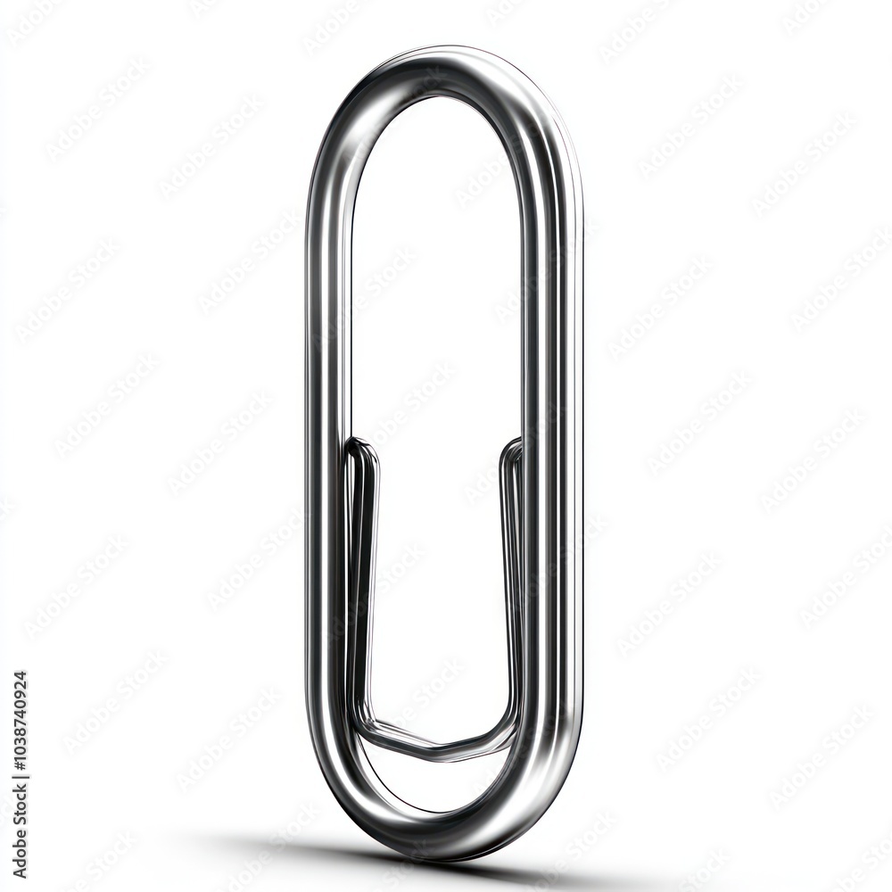 A metallic paperclip, commonly used for holding sheets of paper together. A metallic paperclip, commonly used for holding sheets of paper together.