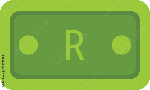 Green south african rand note icon currency finance illustration 