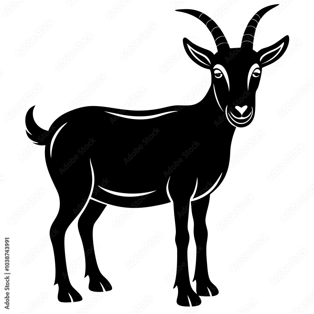 Fototapeta premium Goat vector silhouette 