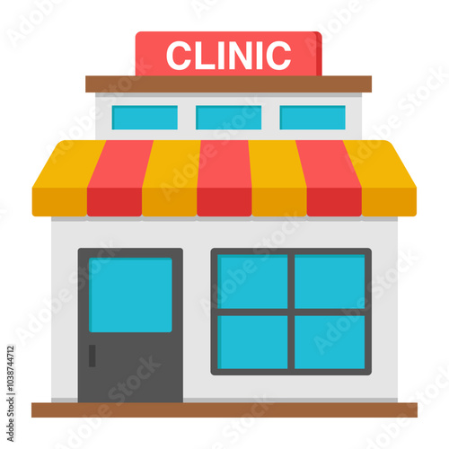 Modern design icon of clinic building 

