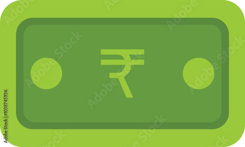 Green indian rupee note icon currency finance illustration  photo