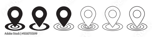 Set of map pin location icons. Modern map markers. Map pin place marker. Location icon. Map marker pointer icon set.