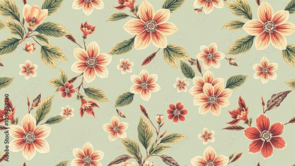 custom made wallpaper toronto digitalA luxury Japanese style seamless tile with exotic foliage and floral pattern in green background. Continuous summer hawaiian fabrics background. Floral foliage ornament pattern. Backdrop, painting. 