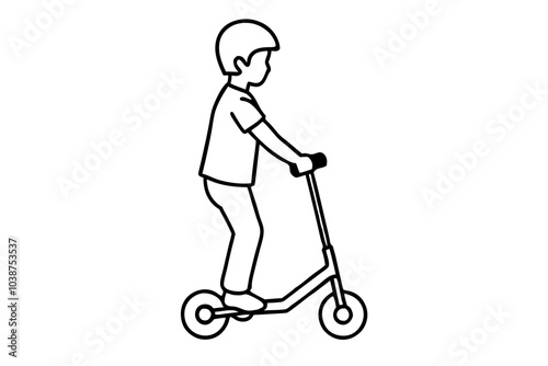 Scooter bike kids vector | isolated vector silhouette illustration on white background