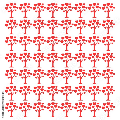 Valentine Love tree white  background 