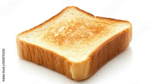 Piece of Dried Toast Against a Solid White Background Generative AI