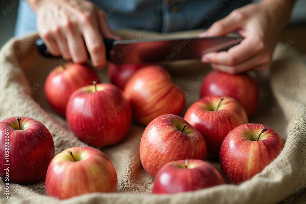 custom made wallpaper toronto digitalcutting fresh red apples burlap sack simple yet essential task many recipes meals