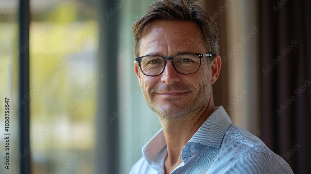 Happy middle aged professional business man, smiling mature executive ceo manager, 45 years old male entrepreneur, confident business owner wearing glasses in office. Headshot portrait Happy middle aged professional business man, smiling mature executive ceo manager, 45 years old male entrepreneur, confident business owner wearing glasses in office. Headshot portrait