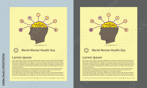 Simple flat victor World Mental Health Day design