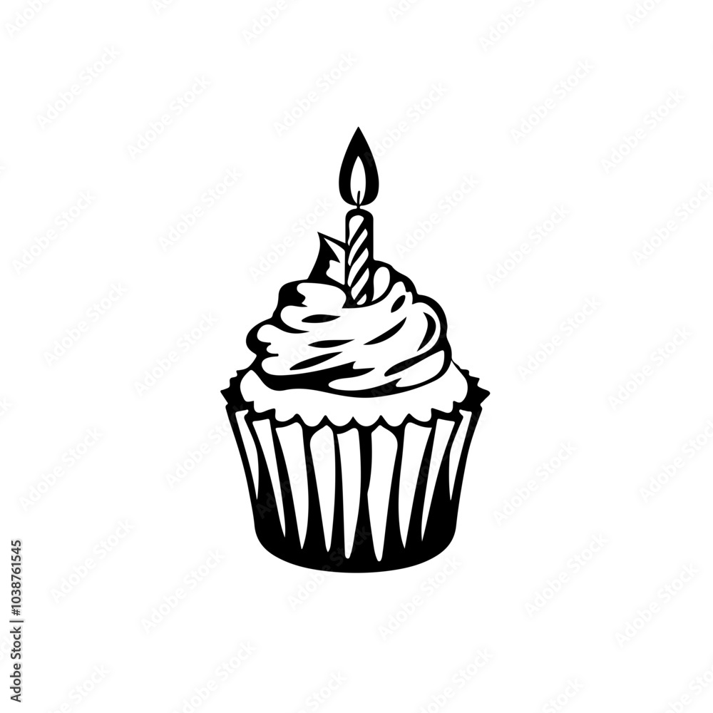 Birthday Cupcake With Candle Birthday Cupcake With Candle